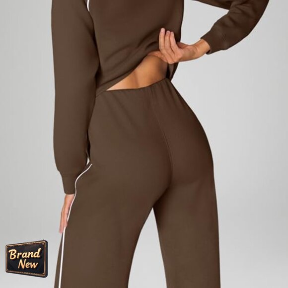 Long Sleeve Jumpsuit with Pockets, Mock Neck, Wide Leg, Travel Outfit - Picture 4 of 6